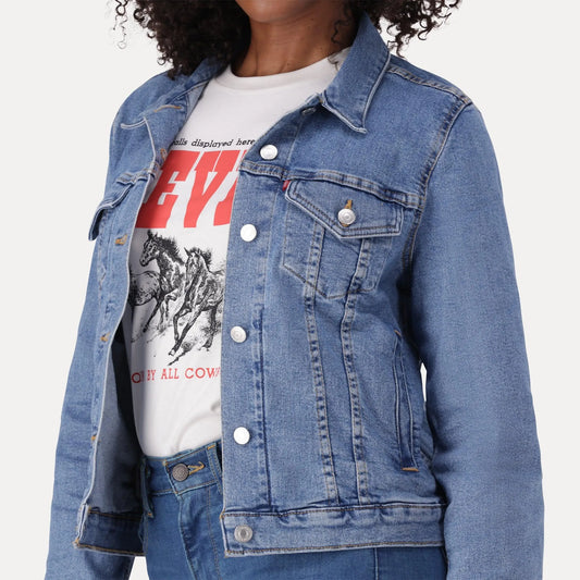 ORIGINAL TRUCKER JACKET - MED INDIGO - WORN IN