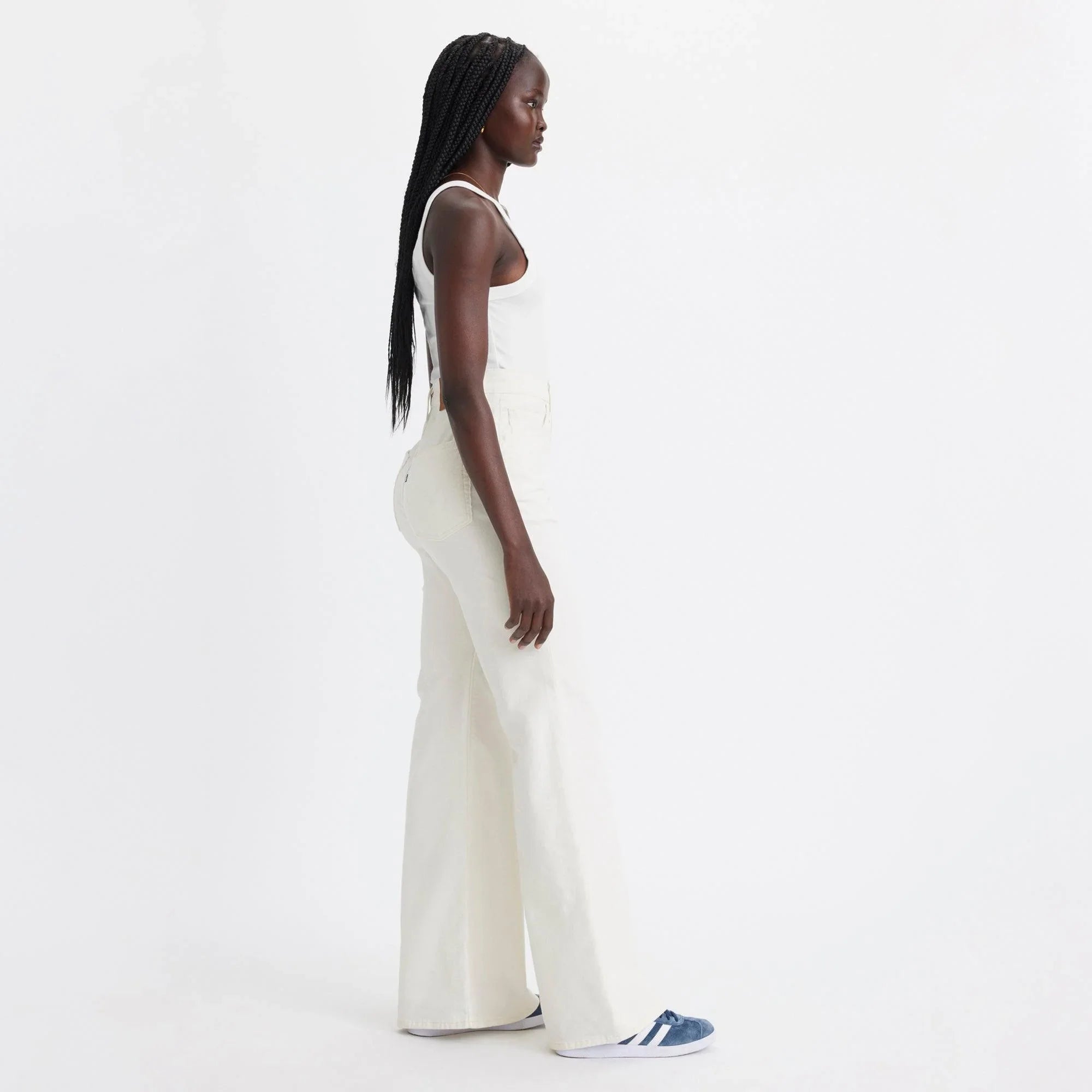RIBCAGE BELL JEANS - WHITE