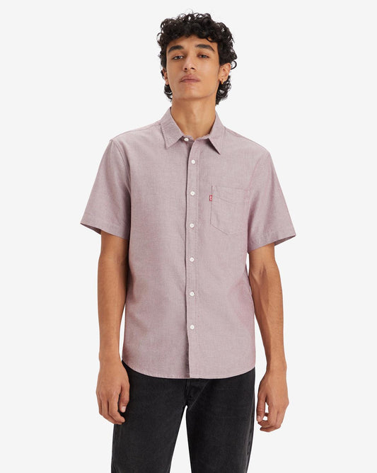SHORT-SLEEVE CLASSIC STANDARD FIT SHIRT - RED