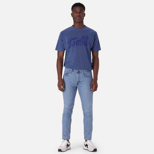 SKINNY TAPER FIT JEANS - MED INDIGO - WORN IN